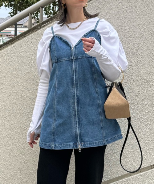 y/m by misato（イムバイミサト）の「デニムフロントジップビスチェ（ベスト・レディース・ブルー・FREE）」の18枚目の写真