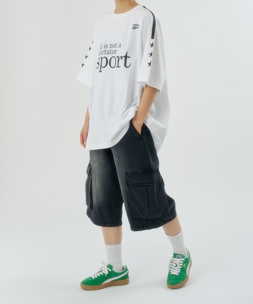 CIAOPANIC TYPY(チャオパニックティピー)の「【UNISEX】ハーフカーゴデニムパンツ(カーゴパンツ・メンズ・カーキ/チャコールグレー/ベージュ/ブラック/サックスブルー/インディゴブルー・MEDIUM/LARGE)」の16枚目の写真