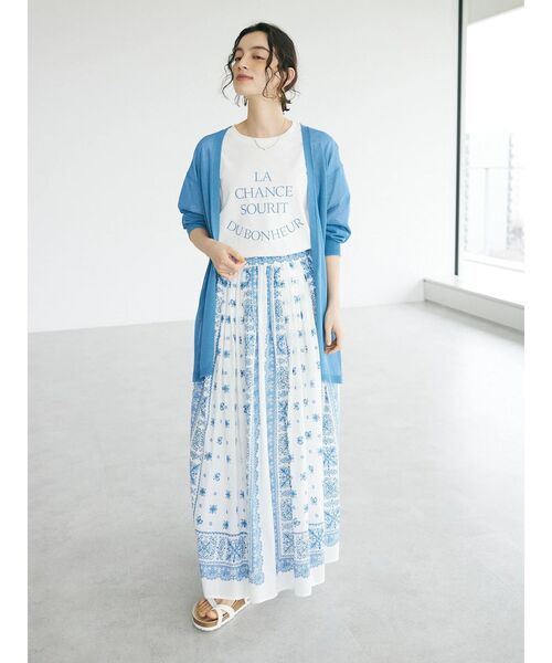 CRAFT STANDARD BOUTIQUE（クラフトスタンダードブティック）の「【追加】パネル柄マキシギャザースカート（スカート・レディース・ライトベージュ/チャコールグレー/ライトグリーン/ブルー・M/L）」の12枚目の写真