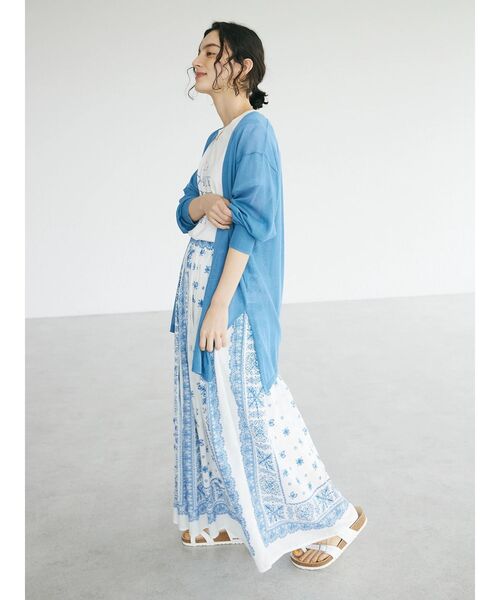 CRAFT STANDARD BOUTIQUE（クラフトスタンダードブティック）の「【追加】パネル柄マキシギャザースカート（スカート・レディース・ライトベージュ/チャコールグレー/ライトグリーン/ブルー・M/L）」の13枚目の写真