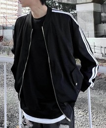 オーバーサイズラインボンバージャケット