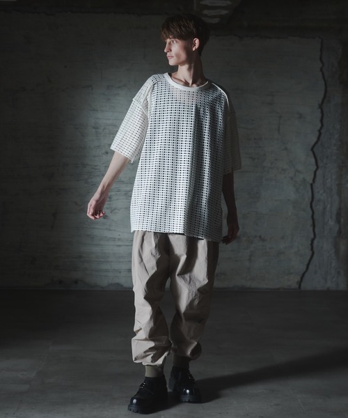 DOOPZ(ドープス)の「Mesh Pullover T-shirt - メッシュプルオーバーTシャツ(Tシャツ/カットソー・メンズ・ブラック/アイボリー・LARGE/MEDIUM/SMALL)」の7枚目の写真