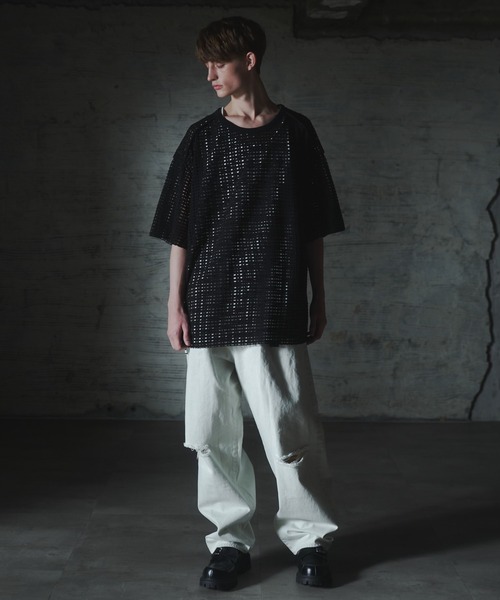 セール】Mesh Pullover T-shirt - メッシュプルオーバーTシャツ
