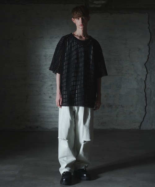 DOOPZ(ドープス)の「Mesh Pullover T-shirt - メッシュプルオーバーTシャツ(Tシャツ/カットソー・メンズ・ブラック/アイボリー・LARGE/MEDIUM/SMALL)」の12枚目の写真