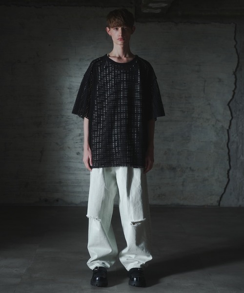 DOOPZ(ドープス)の「Mesh Pullover T-shirt - メッシュプルオーバーTシャツ(Tシャツ/カットソー・メンズ・ブラック/アイボリー・LARGE/MEDIUM/SMALL)」の11枚目の写真