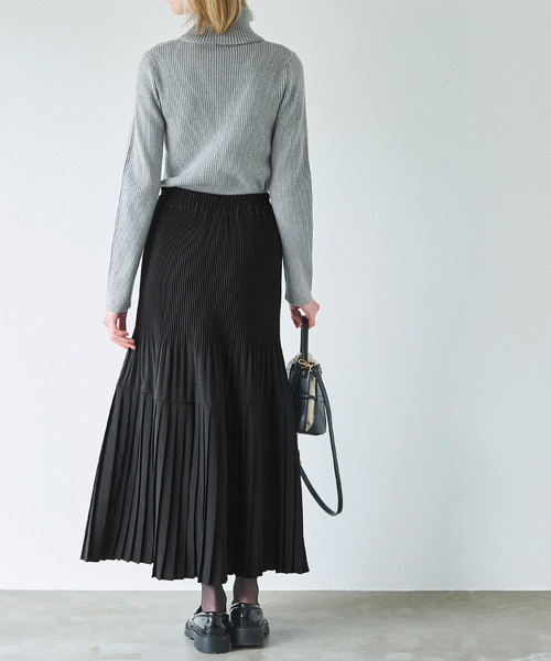 coca（coca）（コカ）の「プリーツ切り替えロングスカート（スカート・レディース・ホワイト/ブラック/グレー/ドット・ONE SIZE/LONG/SHORT）」の22枚目の写真