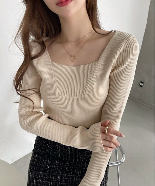 ETRE TOKYO / 新品・未使用 スクエアネックニットタンク