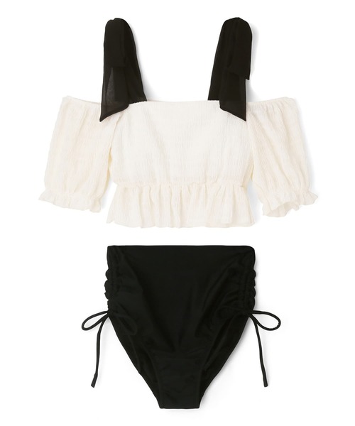 chiffon off shoulder ビキニ セール】chiffon off shoulder ビキニ【BLUE EDGE】（水着