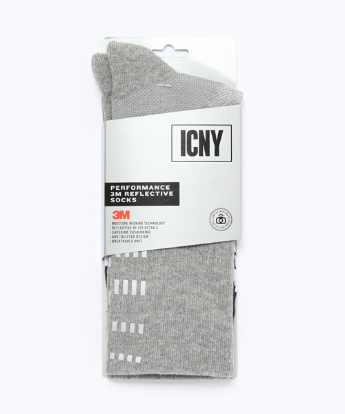ICNY(アイシーエヌワイ)の「メンズ アイスコールド ニューヨーク リフレクターソックス ICNY HALF CALF BASIC GRANDIENT(ソックス/靴下・メンズ・ホワイト/グレー・27cm)」の5枚目の写真