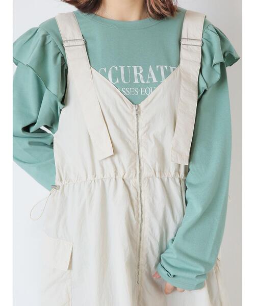 ehka sopo（エヘカソポ）の「Vネックカーゴジャンスカ（ワンピース・レディース・カーキ/ブラック/キナリ・F）」の11枚目の写真