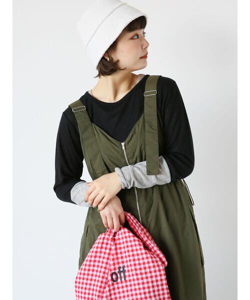 ehka sopo（エヘカソポ）の「Vネックカーゴジャンスカ（ワンピース・レディース・カーキ/ブラック/キナリ・F）」の20枚目の写真