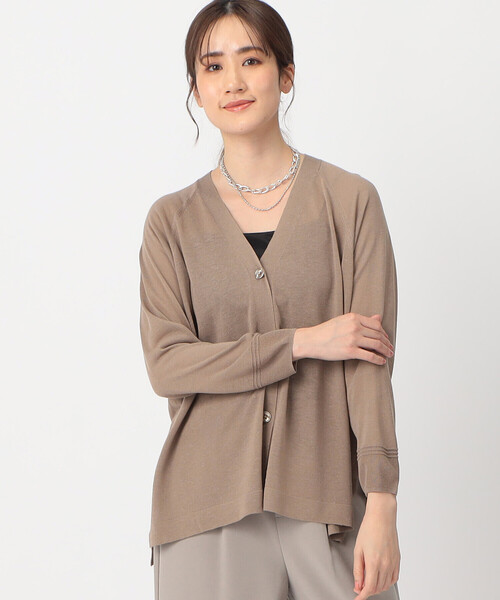 COMME CA ISM（コムサイズム）の「リネン混　カーディガン（カーディガン/ボレロ・レディース・キナリ/チャコール/モカ・MEDIUM/LARGE）」の3枚目の写真