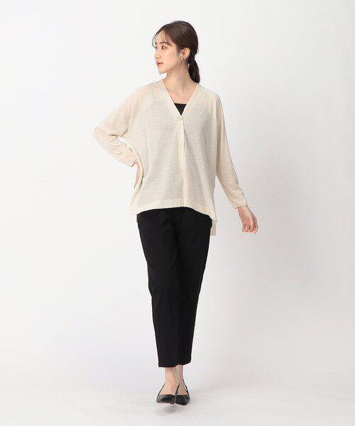 COMME CA ISM（コムサイズム）の「リネン混　カーディガン（カーディガン/ボレロ・レディース・キナリ/チャコール/モカ・MEDIUM/LARGE）」の4枚目の写真