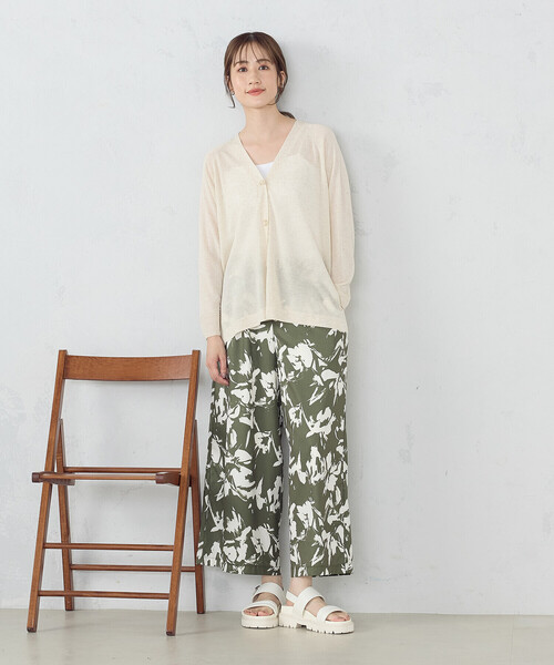 COMME CA ISM（コムサイズム）の「リネン混　カーディガン（カーディガン/ボレロ・レディース・キナリ/チャコール/モカ・MEDIUM/LARGE）」の5枚目の写真