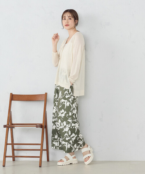 COMME CA ISM（コムサイズム）の「リネン混　カーディガン（カーディガン/ボレロ・レディース・キナリ/チャコール/モカ・MEDIUM/LARGE）」の6枚目の写真