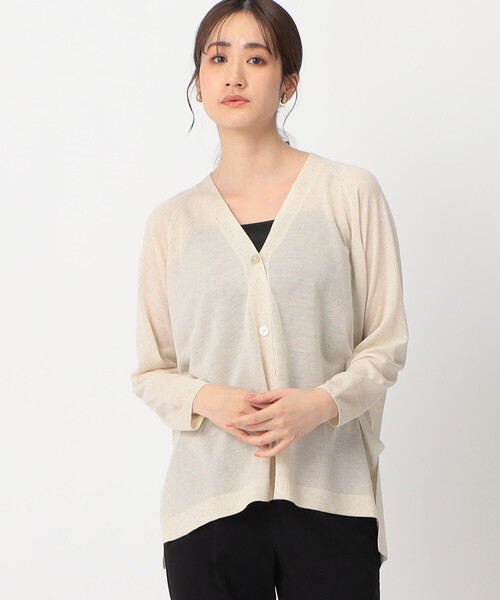 COMME CA ISM（コムサイズム）の「リネン混　カーディガン（カーディガン/ボレロ・レディース・キナリ/チャコール/モカ・MEDIUM/LARGE）」の7枚目の写真