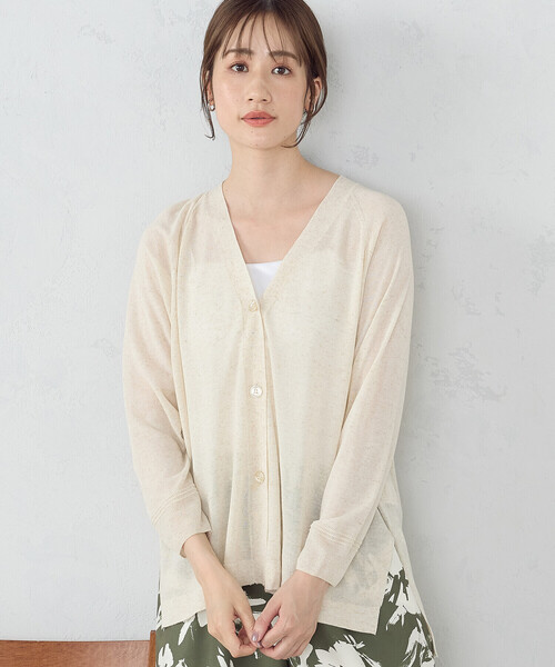 COMME CA ISM（コムサイズム）の「リネン混　カーディガン（カーディガン/ボレロ・レディース・キナリ/チャコール/モカ・MEDIUM/LARGE）」の8枚目の写真