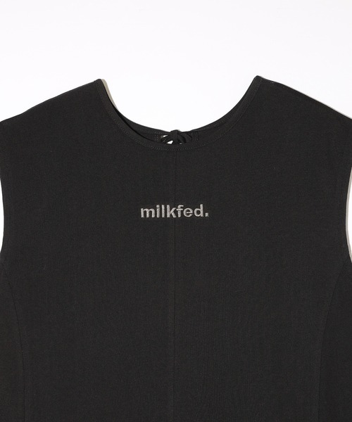 MILKFED.(ミルクフェド)の「SLEEVELSS LOGO DRESS(ワンピース・レディース・ネイビー/ライトブルー/ブラック・ONE SIZE)」の4枚目の写真