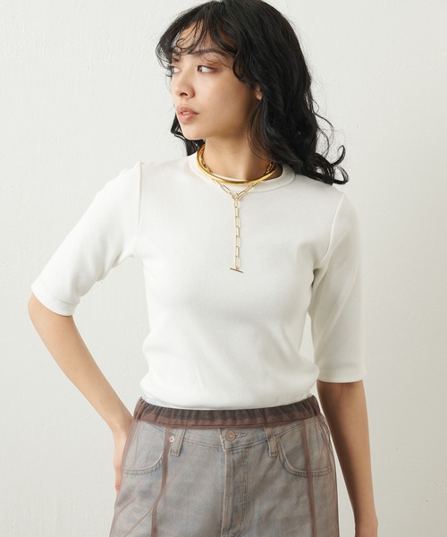 新品✨ウィムガゼット コンパクトプルオーバー　５部袖　2枚セット Whim Gazette（ウィムガゼット）の「コンパクトプルオーバー（Tシャツ