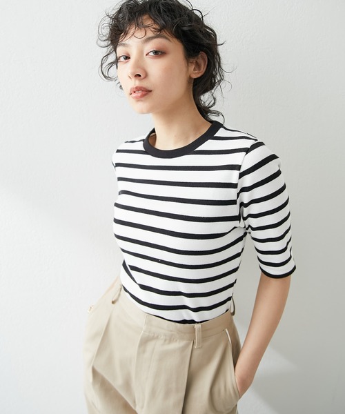新品✨ウィムガゼット コンパクトプルオーバー　５部袖　2枚セット Whim Gazette（ウィムガゼット）の「コンパクトプルオーバー（Tシャツ