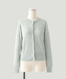 ドット柄 ラメ シアーニット カーディガン HUIT