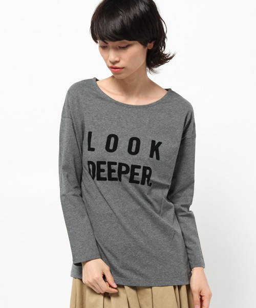 OUTLET（アウトレット）の「【Discoat Petit】LOOKフロッキーロゴL/S（シャツ/ブラウス・レディース・ブラック/オフホワイト/チャコールグレー・FREE）」の3枚目の写真