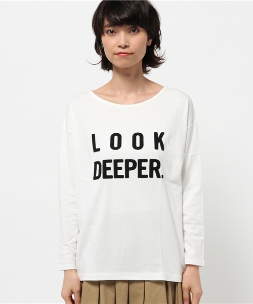 OUTLET（アウトレット）の「【Discoat Petit】LOOKフロッキーロゴL/S（シャツ/ブラウス・レディース・ブラック/オフホワイト/チャコールグレー・FREE）」の4枚目の写真