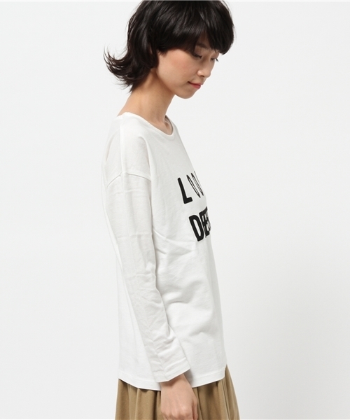 OUTLET（アウトレット）の「【Discoat Petit】LOOKフロッキーロゴL/S（シャツ/ブラウス・レディース・ブラック/オフホワイト/チャコールグレー・FREE）」の5枚目の写真