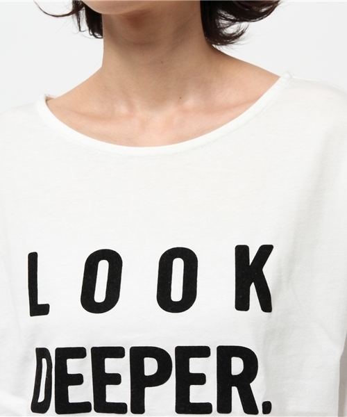 OUTLET（アウトレット）の「【Discoat Petit】LOOKフロッキーロゴL/S（シャツ/ブラウス・レディース・ブラック/オフホワイト/チャコールグレー・FREE）」の7枚目の写真