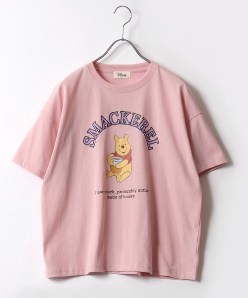 Disney(ディズニー)の「Disney(ディズニー)くまのプーさんキャラクタープリントTシャツ レディース(Tシャツ/カットソー・レディース・ピンク/ネイビー/モカ/ホワイト系その他・L/M)」の1枚目の写真