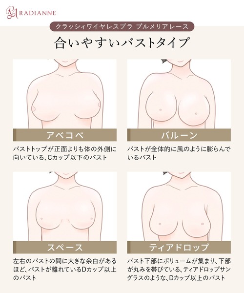 RADIANNE(ラディアンヌ)の「【もう自分のバストを嫌いにならなくてもいい】クラッシィワイヤレスブラ プルメリアレース/【ブラジャー単体】(ブラジャー・レディース・ネイビー/オレンジ/グリーン/ブラウン/ベージュ系その他/ブラック/ベビーピンク/ピンク系その他・B75/C75/C80/C85/D75/E75/F75/F85/D95/F80/F90/F95/D85/E80/C90/E85/D80/D90/E90/E95/C95/B80/B85)」の20枚目の写真