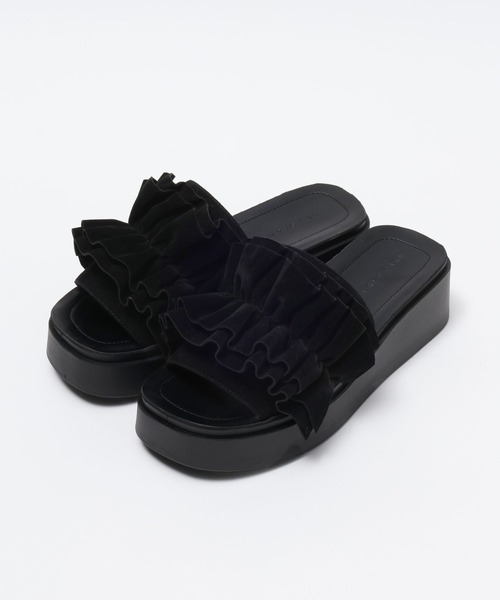 LOWRYS FARM(ローリーズファーム)の「カンドウフィットフリル 105198(サンダル・レディース・ブラック系その他/ブラック/ホワイト/シルバー・LARGE/MEDIUM)」の7枚目の写真