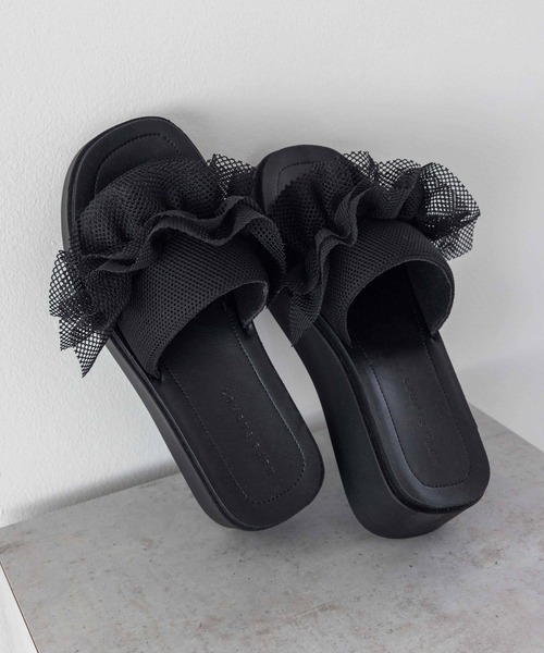 LOWRYS FARM(ローリーズファーム)の「カンドウフィットフリル 105198(サンダル・レディース・ブラック系その他/ブラック/ホワイト/シルバー・LARGE/MEDIUM)」の6枚目の写真