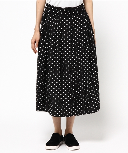 one after another NICE CLAUP（ワンアフターアナザーナイスクラップ）の「【mer11月号掲載 ナイスクラップ】ベルト付ミモレスカート（スカート・レディース・キャメル/カーキ/ドット・FREE）」の7枚目の写真