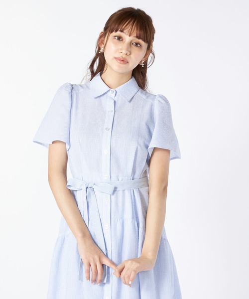 LAISSE PASSE（レッセパッセ）の「ピンストライプシャツワンピース 