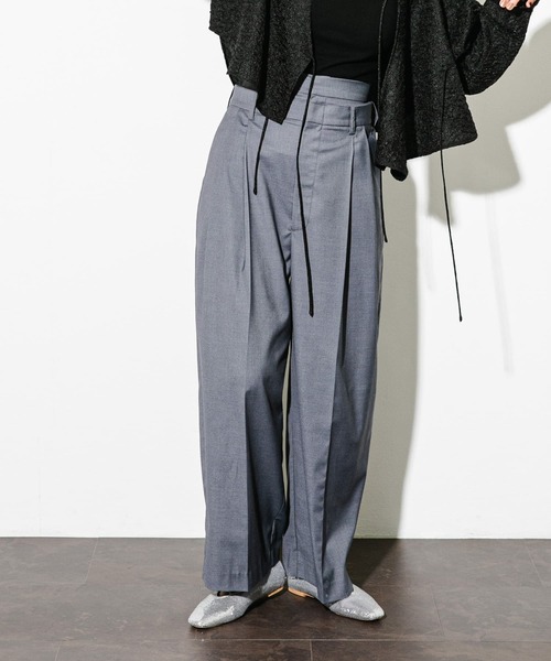 レイヤードデザインハーフスラックス GRANCY】Layered Design Half Slacks / レイヤードデザインハーフ