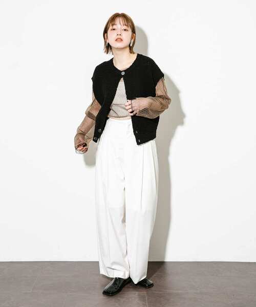 KBF（ケイビーエフ）の「『2サイズ展開』レイヤードデザインスラックスパンツ（その他パンツ・レディース・オフホワイト/オレンジ/グレー・38/36）」の22枚目の写真