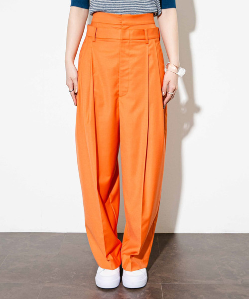 KBF（ケイビーエフ）の「『2サイズ展開』レイヤードデザインスラックスパンツ（その他パンツ・レディース・オフホワイト/オレンジ/グレー・38/36）」の14枚目の写真