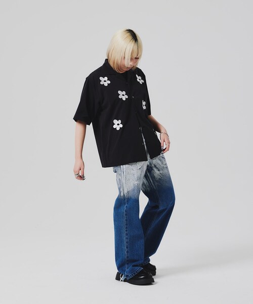 YUI FlowerFlower Tシャツ パーカー セット ポロシャツ ベビー]ティアラフラワープリントTシャツセット（トップス
