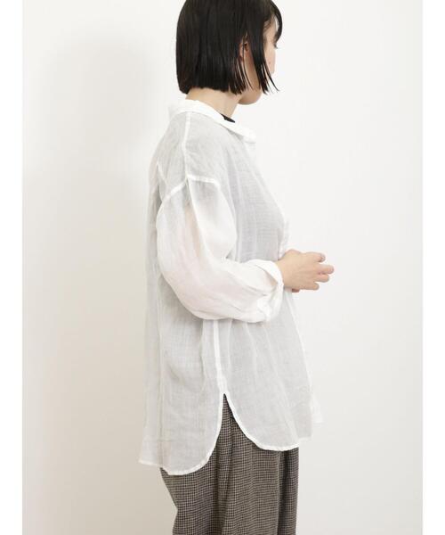 Samansa Mos2（サマンサ モスモス）の「リネンシアーシャツ（シャツ/ブラウス・レディース・ブラウン/ピンク/ブルー/チャコールグレー/オフホワイト・F）」の19枚目の写真