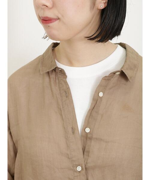 Samansa Mos2（サマンサ モスモス）の「リネンシアーシャツ（シャツ/ブラウス・レディース・ブラウン/ピンク/ブルー/チャコールグレー/オフホワイト・F）」の8枚目の写真