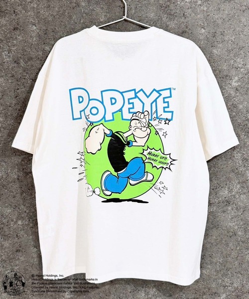 POPEYE（ポパイ）の「POPEYE　ポパイ　オーバーサイズ　半袖Tシャツ（Tシャツ/カットソー・メンズ・チャコール/ミント/ネイビー/オレンジ/ホワイト系/ブラック/オフホワイト/ダークグリーン・M/L/XL）」の2枚目の写真
