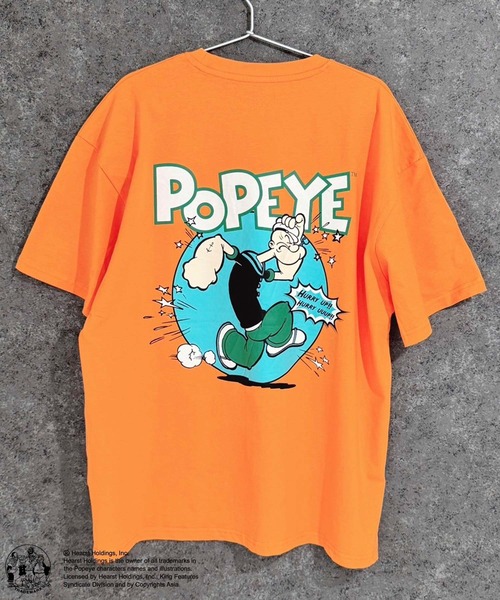 POPEYE（ポパイ）の「POPEYE　ポパイ　オーバーサイズ　半袖Tシャツ（Tシャツ/カットソー・メンズ・チャコール/ミント/ネイビー/オレンジ/ホワイト系/ブラック/オフホワイト/ダークグリーン・M/L/XL）」の8枚目の写真