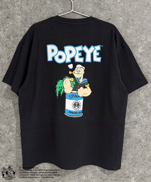 POPEYE（ポパイ）の「POPEYE　ポパイ　オーバーサイズ　半袖Tシャツ（Tシャツ/カットソー・メンズ・チャコール/ミント/ネイビー/オレンジ/ホワイト系/ブラック/オフホワイト/ダークグリーン・M/L/XL）」の4枚目の写真