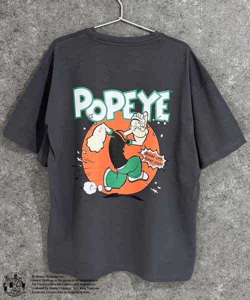 POPEYE（ポパイ）の「POPEYE　ポパイ　オーバーサイズ　半袖Tシャツ（Tシャツ/カットソー・メンズ・チャコール/ミント/ネイビー/オレンジ/ホワイト系/ブラック/オフホワイト/ダークグリーン・M/L/XL）」の15枚目の写真