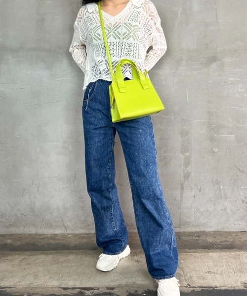 Loco Ocean(ロコオーシャン)の「【スクエアバッグ】フェイクレザー 配色 / 2way ハンドバッグ ショルダーバッグ(トートバッグ・レディース・ブラック/ホワイト/グリーン・ONE SIZE)」の22枚目の写真