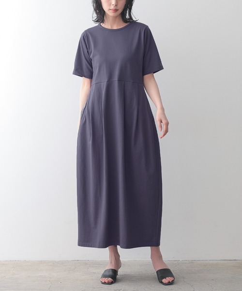 for/c（フォーシー）の「汗シミ防止コクーンワンピース【サスティナブル】（ワンピース・レディース・ブラック/チャコールグレー・L/M）」の4枚目の写真