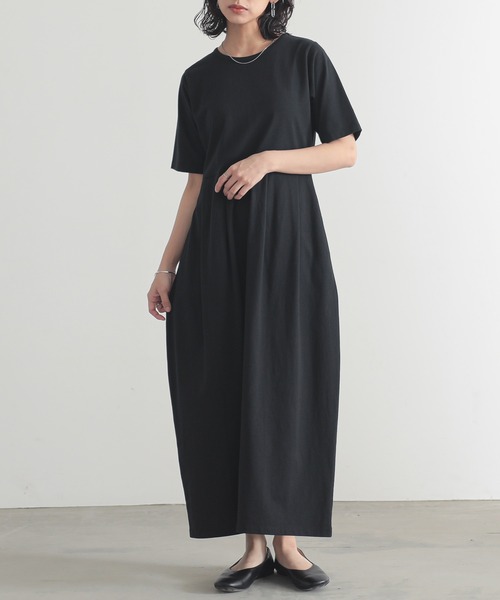 for/c（フォーシー）の「汗シミ防止コクーンワンピース【サスティナブル】（ワンピース・レディース・ブラック/チャコールグレー・L/M）」の14枚目の写真