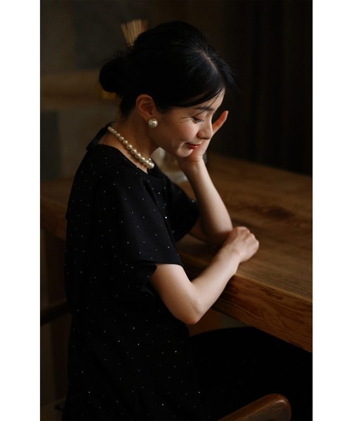 cawaii(カワイイ)の「楽なのにきちんと見せ 星空ワンピース(ワンピース・レディース・グレー/ブラック・FREE)」の8枚目の写真