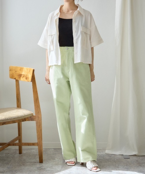 TRIANGLE PALETTE（トライアングルパレット）の「シャツブラウス /セットアップ対応（シャツ/ブラウス・レディース・カーキ/ブラック/アイボリー・FREE）」の20枚目の写真